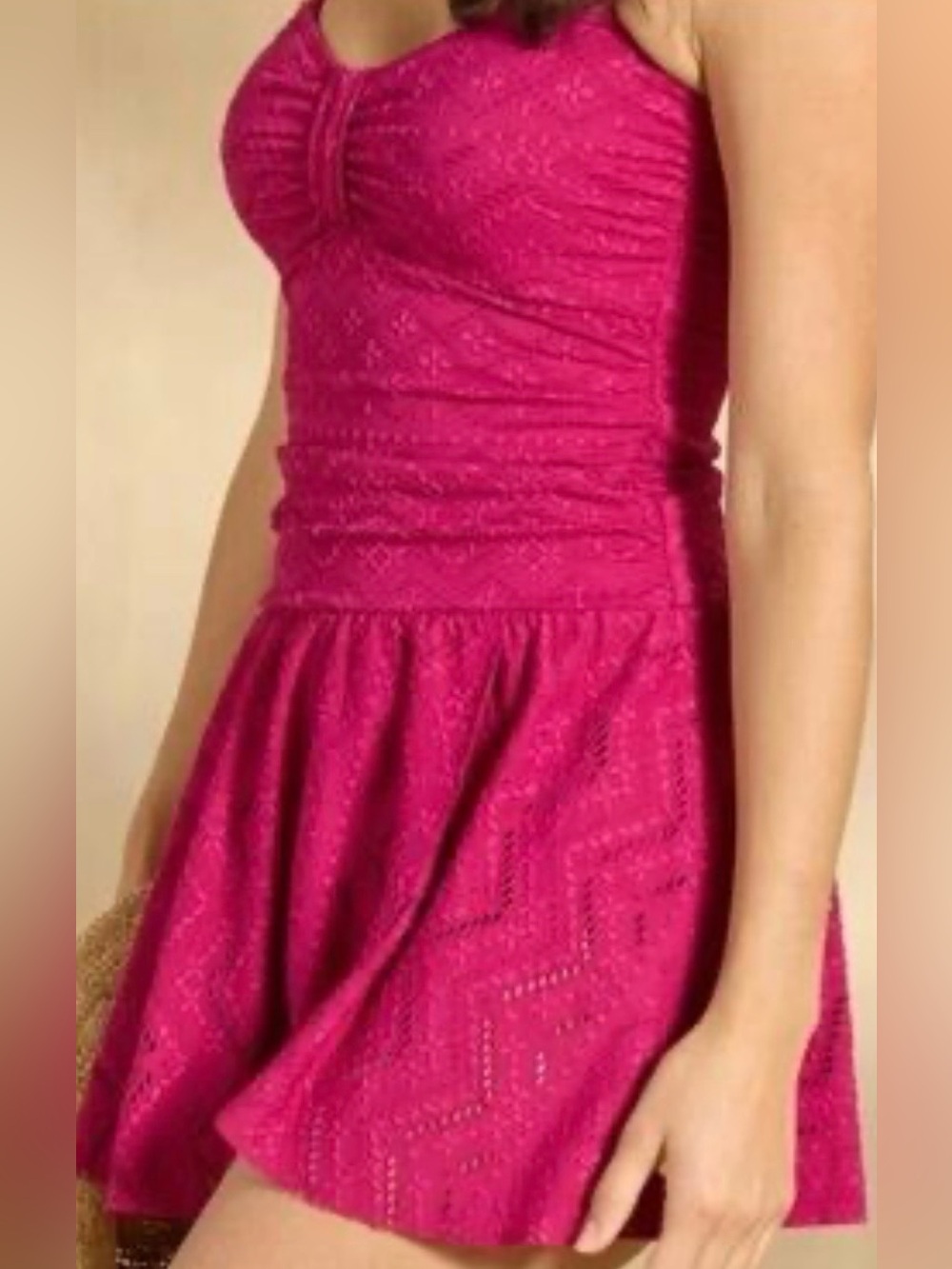 Sundance Skirted One Piece Swimsuit Pink Fuchsia Medium